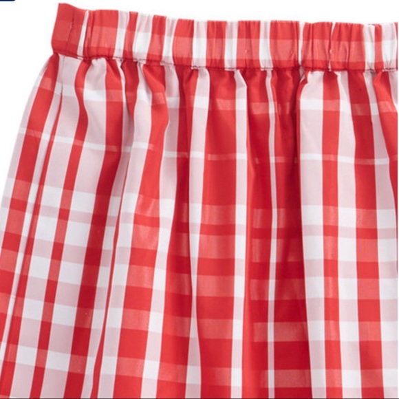 Christmas Vineyard Vines Satin Gingham Red Plaid Stylish Design Lined Skirt - Picture 5 of 10